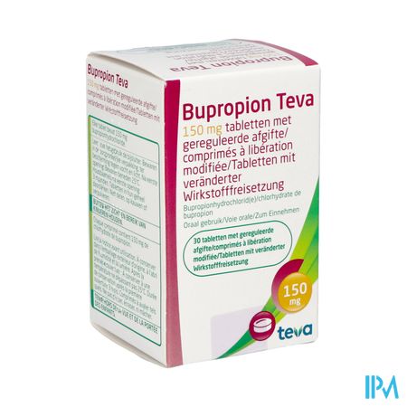 Bupropion Teva 150mg Geregul.afgifte Comp 30