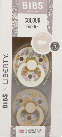 Bibs 1 Sucette Duo Liberty Garden Strawber.ivory 2 1