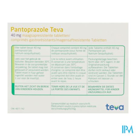 Pantoprazole Teva Pi Pharma 40mg Gastrores.comp 56 3