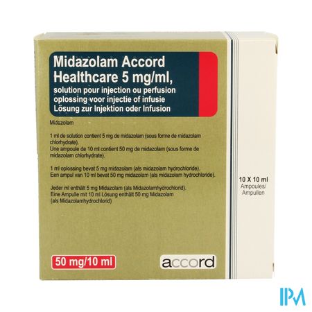 Midazolam Accord Healthcare 5 mg/ml sol. inj./perf. i.m./i.v. amp. 10 x 10 ml