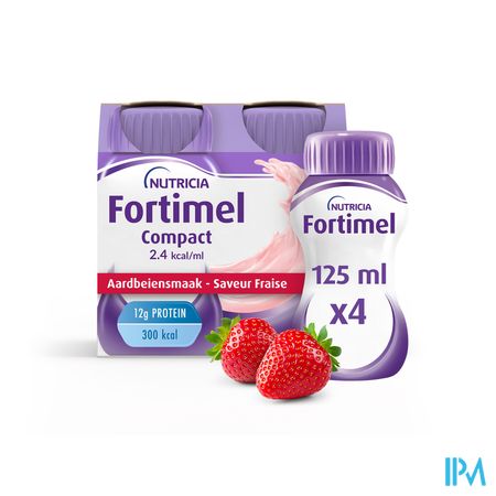 Fortimel Compact 2.4kcal Aardbei 4x125ml