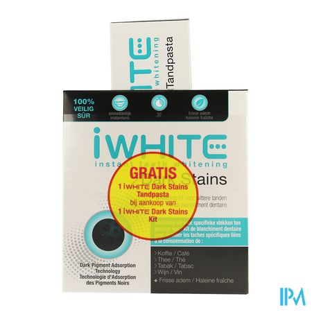 Iwhite Dark Stains Kit + Tandpasta 75ml Gratis 3