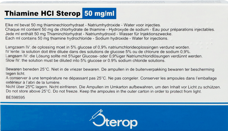 Thiamine HCl Sterop 50 mg/ml inj. opl. i.m./i.v. amp. 10 x 2 ml 1