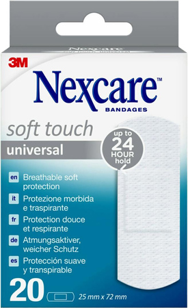 Nexcare 3m Soft Touch Universal 25mmx72mm Strips20 4