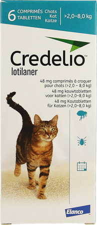 Credelio 48mg Kauwtabl Kat 2.0-8.0kg 6 1