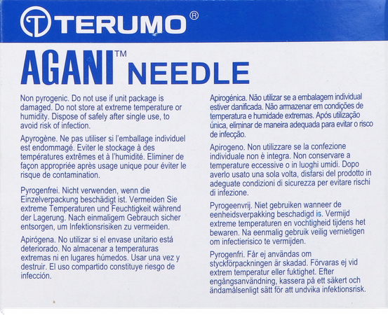 Terumo Naald Agani 23g 1 Rb Blauw 100 1