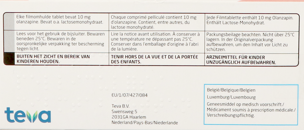 Olanzapine Teva 10mg Filmomh Tabl 28 X 10,0mg 4