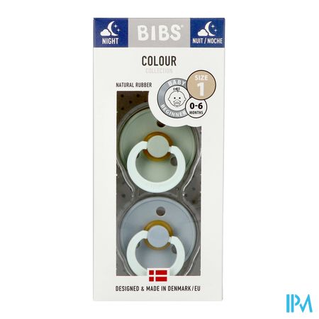 Bibs 1 Fopspeen Duo Glowindark Sage/cloud 2 3