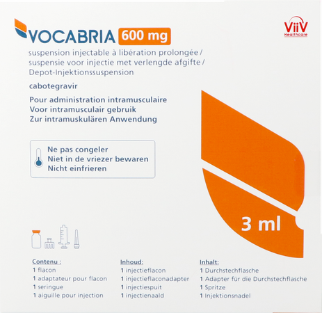 Vocabria 600mg Orifarm Susp Inj Verl.afgifte Fl3ml 1