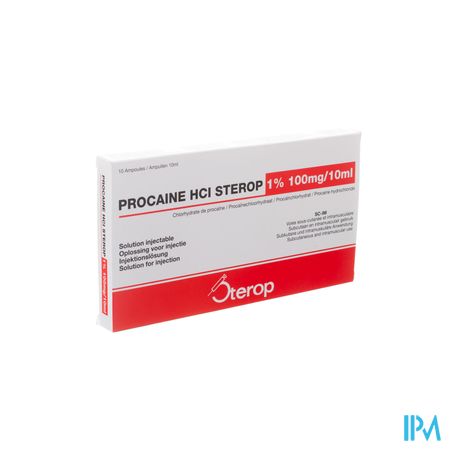 Procaine Hcl Sterop 1% Amp 10 X 100mg/10ml