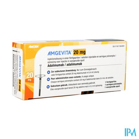 Amgevita 20mg Opl Inj 50mg/ml Voorgevulde Spuit 1