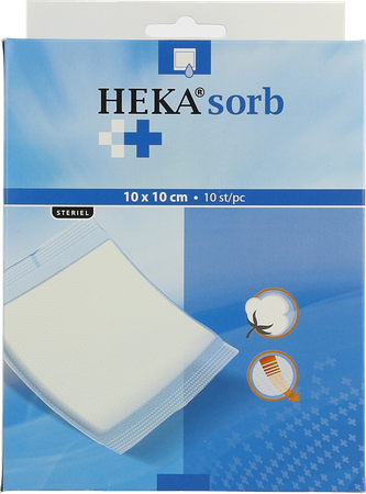 Hekasorb Zom Verband Absorb. Steriel 10x10cm 10 1
