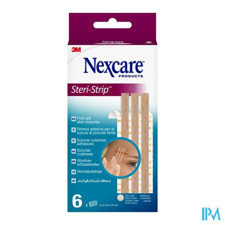 Nexcare 3m Steri-strip Wondsluit. Beige 6mmx75mm 6 7