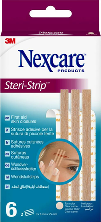 Nexcare 3m Steri-strip Wondsluit. Beige 6mmx75mm 6 7