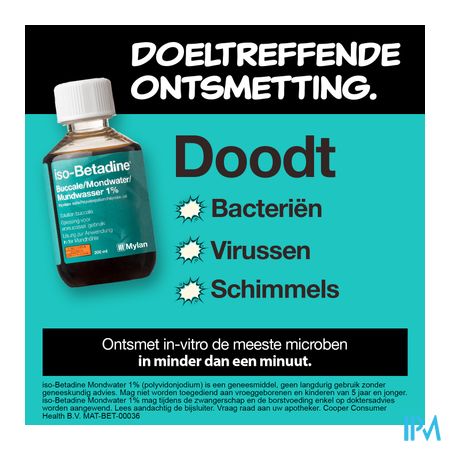 Iso Betadine 1% Nf Mondwater 200ml Ready To Use 19