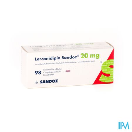 Lercanidipin Sandoz 20mg Comp 98 X 20mg