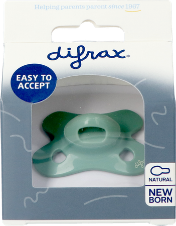 Difrax Fopspeen Natural Newborn Uni Sage 1