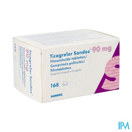 Ticagrelor Sandoz 90mg Filmomhulde Tabl 168
