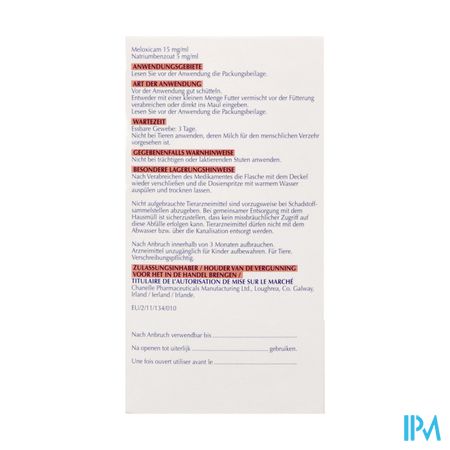 Inflacam 15mg/ml Drink Opl Paarden 250ml 3