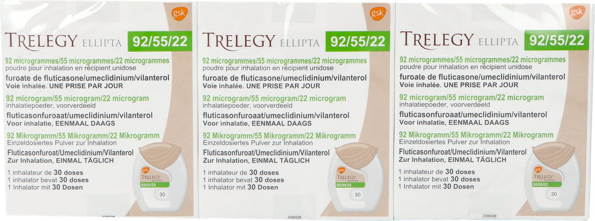 Trelegy Ellipta 92mcg/55mcg/22mcg Pdr Inhal 90dos. 2