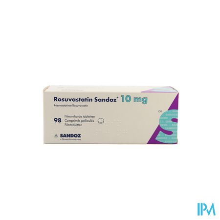 Rosuvastatin Sandoz 10mg Comp Pell 98 Opa/alu/pvc 3