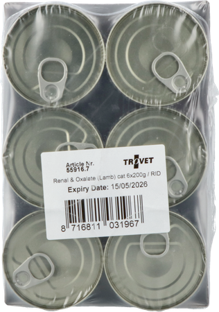 Trovet Rid Renal & Oxalate Kat Lamb 6x200g Vmd 1