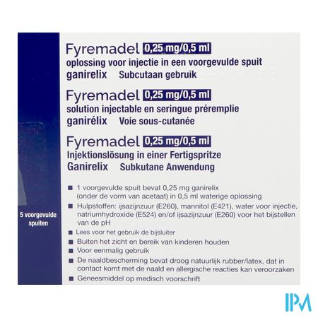 Fyremadel 0,25mg/0,5ml Opl Inj Voorgev.spuit 5 1