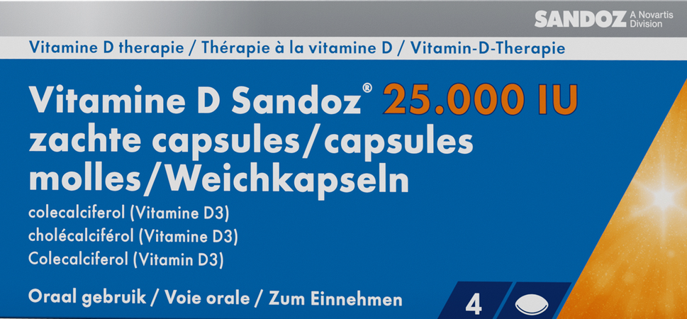 Vitamine D Sandoz 25000iu Caps Zacht 4 3
