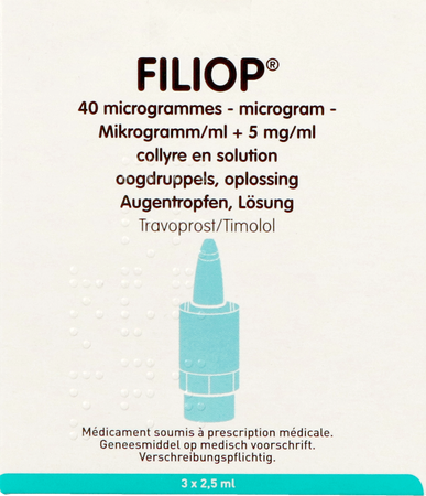 Filiop 40mcg/ml + 5mg/ml Collyre Sol 3 X 2,5ml 3
