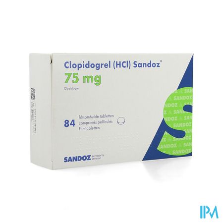 Clopidogrel Hcl Sandoz Comp Pell 84 X 75mg