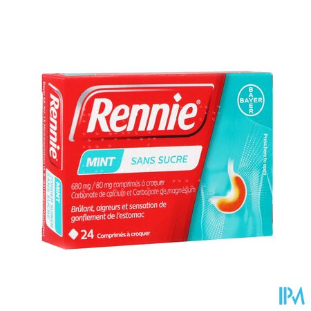 Rennie Mint S/sucre Comp A Croquer 24