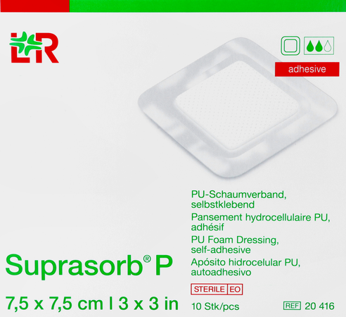Suprasorb P Schuimverb Pu Wcl 7,5x 7,5cm 10 20416 2