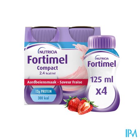 Fortimel Compact 2.4kcal Aardbei 4x125ml