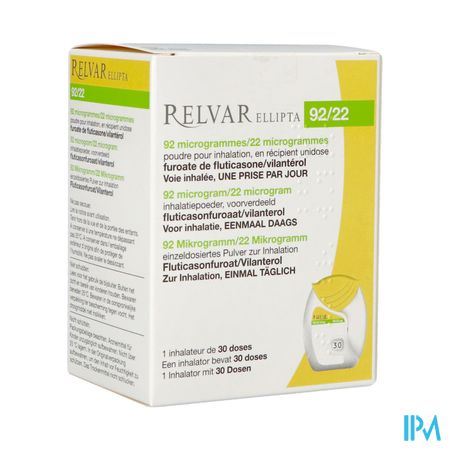 Relvar Ellipta 92/22mcg Pdr Inhal 1x30dose Pip