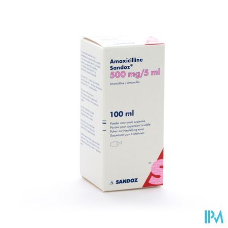 Amoxicilline Sandoz 500mg/5ml Pulv Susp Or 100ml 2