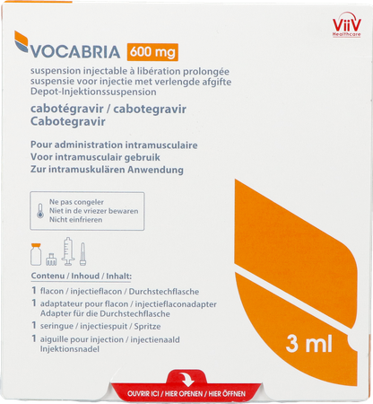 Vocabria 600mg Susp Inj Verl.afgifte Fl 1 X 3ml 1