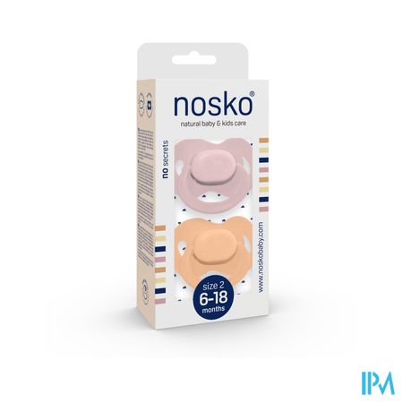 Nosko Fopspeen 6-18 M Baby Pink + Peach