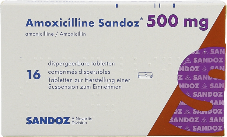 Amoxicilline Sandoz 500mg Tabl Disp 16 2