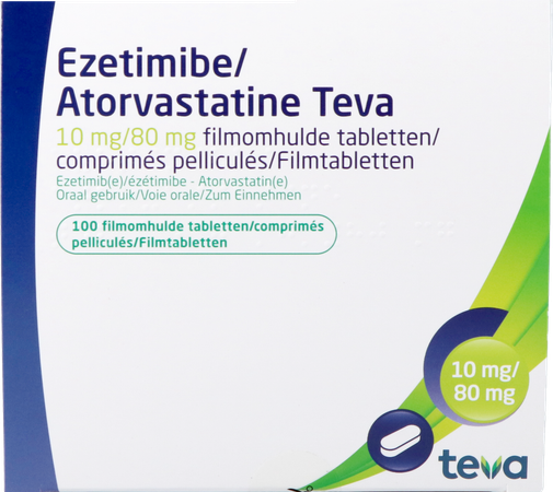 Ezetimibe Atorvastatine Teva 10/80mg Film.tabl 100 1