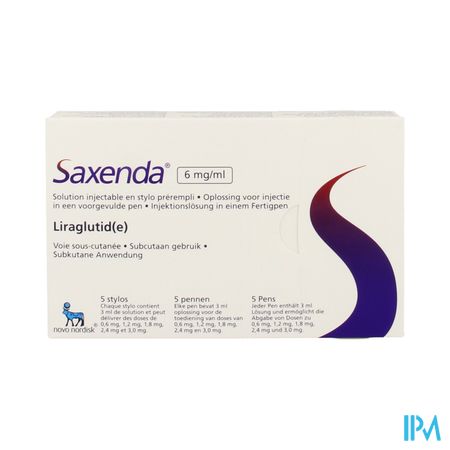 Saxenda 6mg/ml Sol Inj Stylo Prerempli 5x3ml