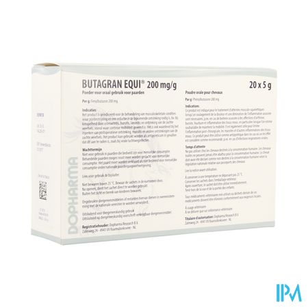 Butagran Equi 200mg/g Pdr Ora Paard Zakje 20x5g