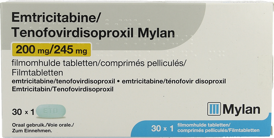 Emtricitab.tenofov.200/245 Mylan Comp Pell. 30 Bl 2