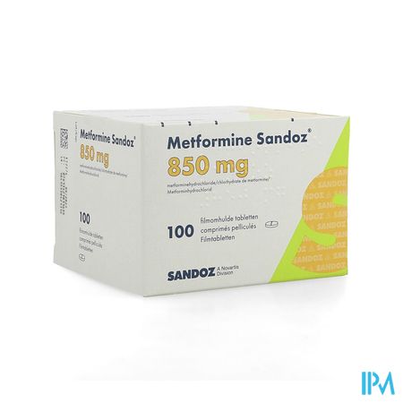 Metformine Sandoz 850mg Comp 100 X 850mg