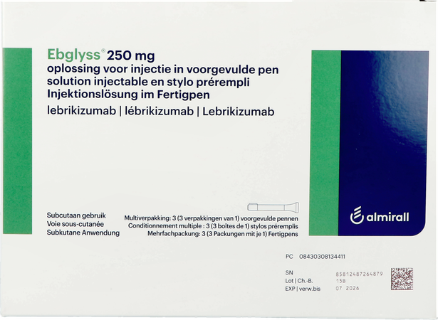 Ebglyss 250mg Opl Inj Voorgevulde Pen 3x2ml 2