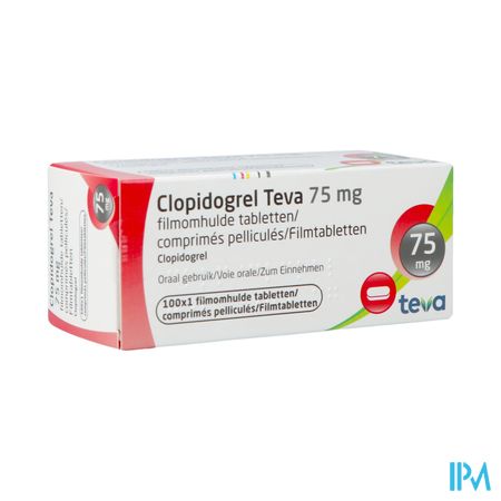 Clopidogrel Teva 75mg Comp Pell 100x75mg