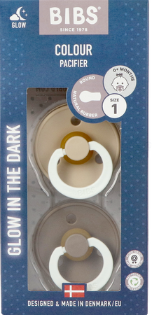 Bibs 1 Fopspeen Duo Glow In Dark Vanilla/oak 1