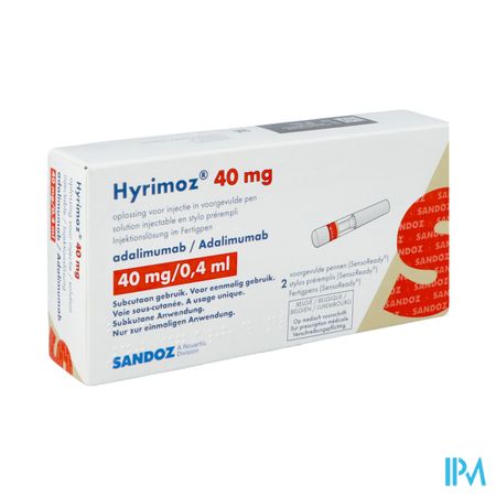 Hyrimoz 40mg Opl Inj 40mg/0,4ml Voorgevulde Pen 2