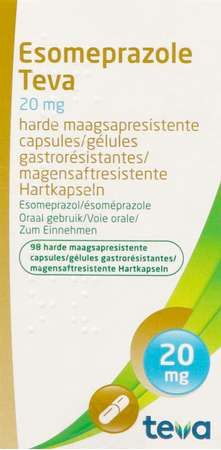 Esomeprazole Teva Caps Harde Maagsapres Fl 98x20mg 4