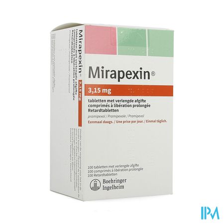 Mirapexin 3,15mg Abacus Verlengde Afgifte Comp 100