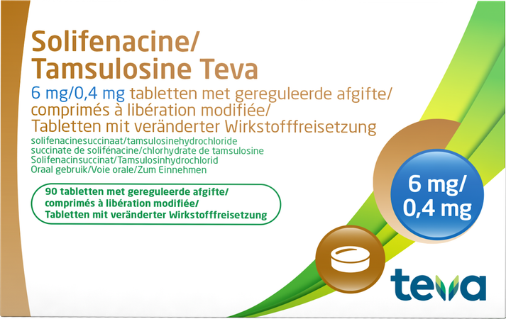 Solifenacine Tamsulosine Teva 6/04,mg Lib.m.comp90 1